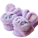 chaussons lapin violet