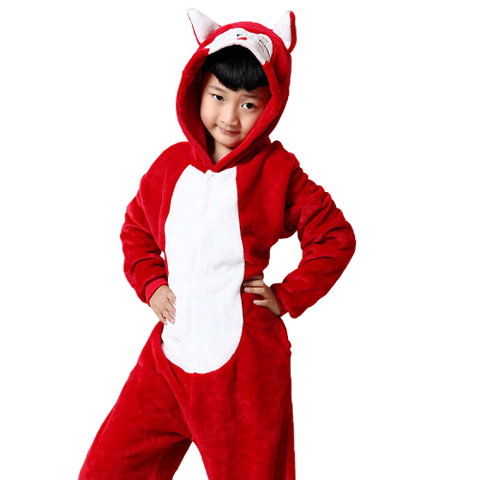 combinaison renard rouge enfant